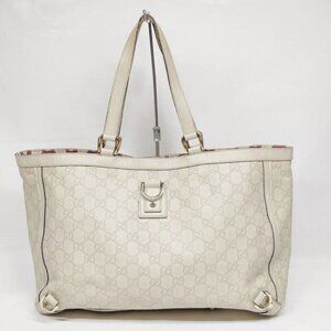 GUCCI Guccissima Large Abbey Tote Off White